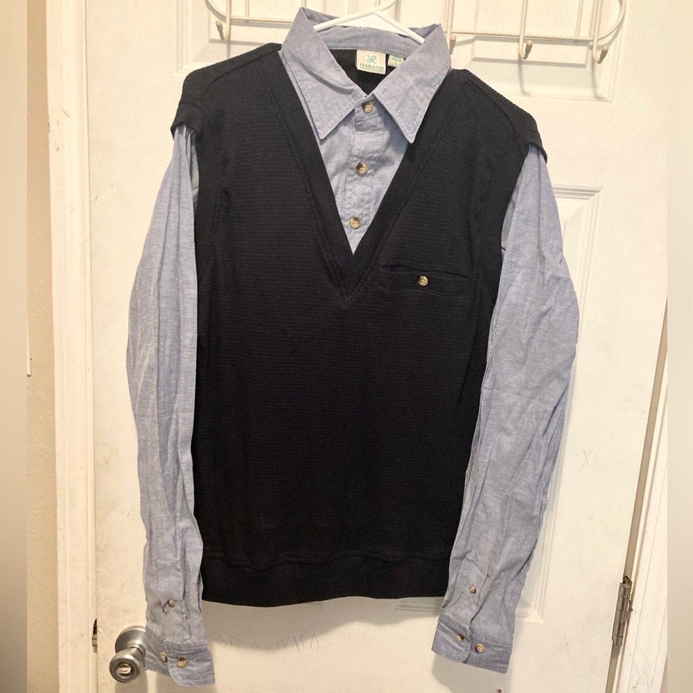 Mens Large Long Sleeve Dress Shirt Haband Made In Pakistan